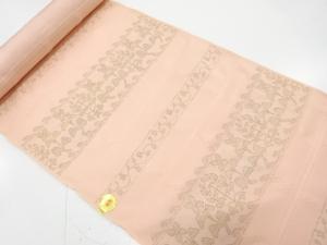 B反 横段に花模様織り出し 名古屋帯地反物
